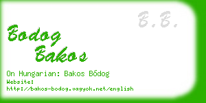bodog bakos business card